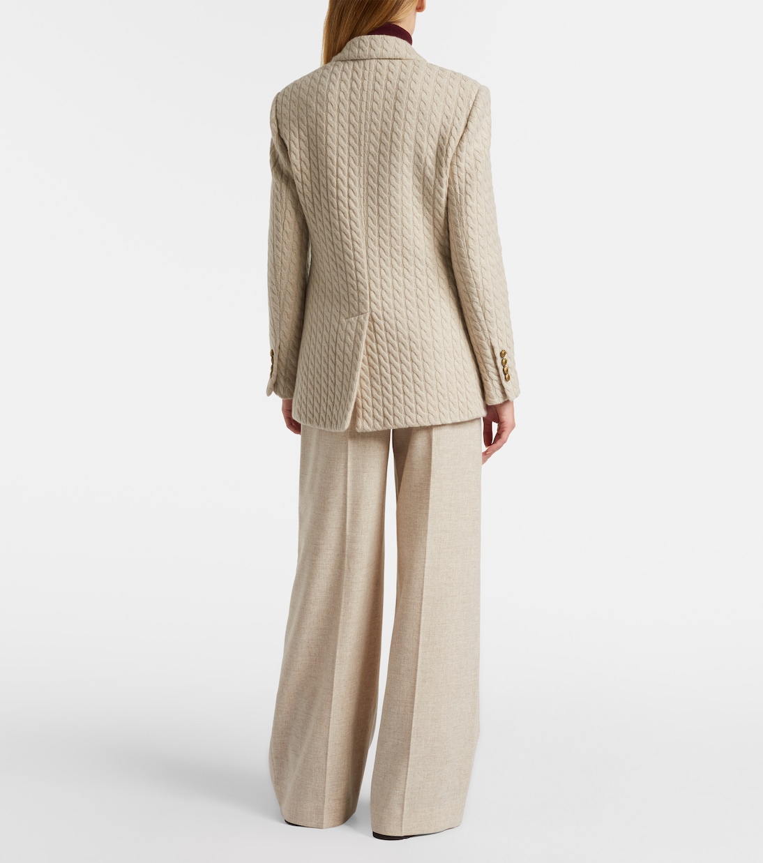Monili cable-knit cashmere blazer | Brunello Cucinelli
