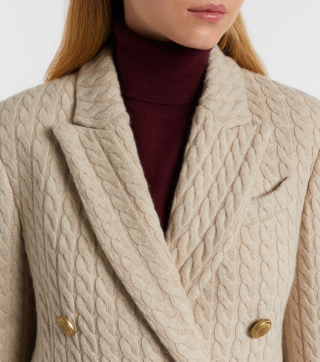 Monili cable-knit cashmere blazer | Brunello Cucinelli