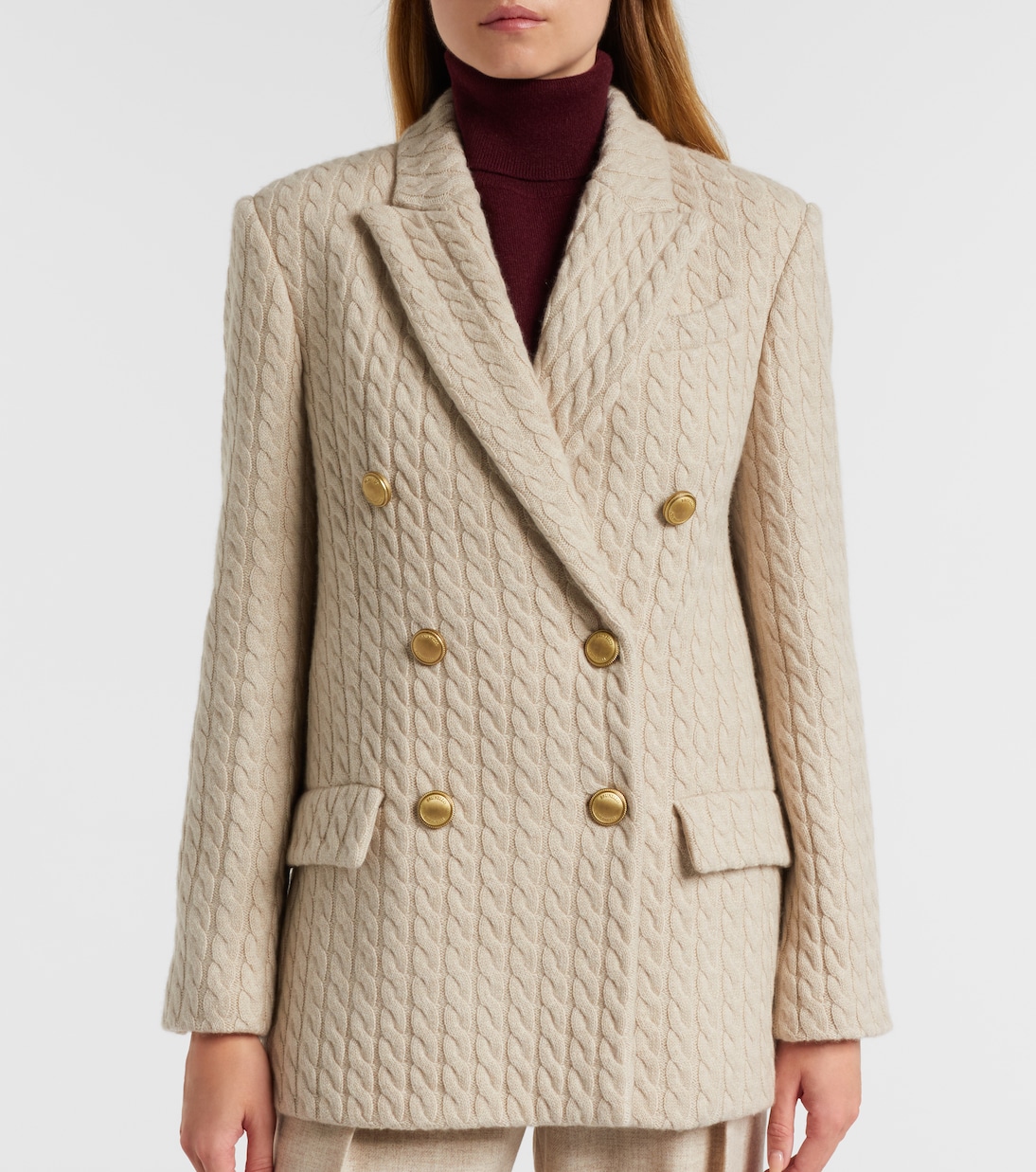Monili cable-knit cashmere blazer | Brunello Cucinelli