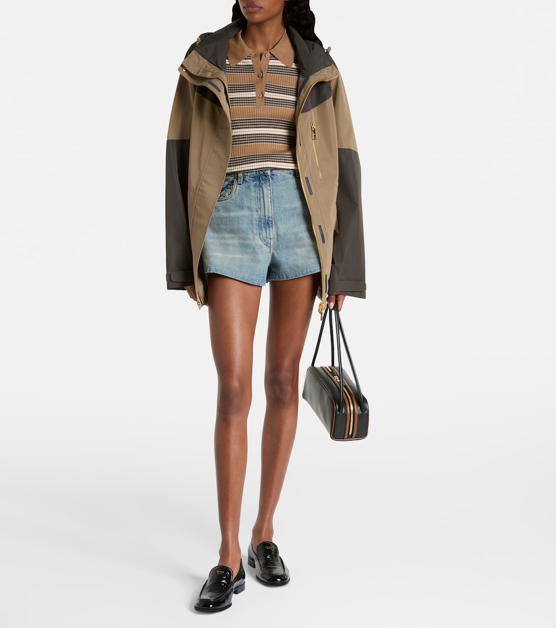 High-rise denim shorts | Prada