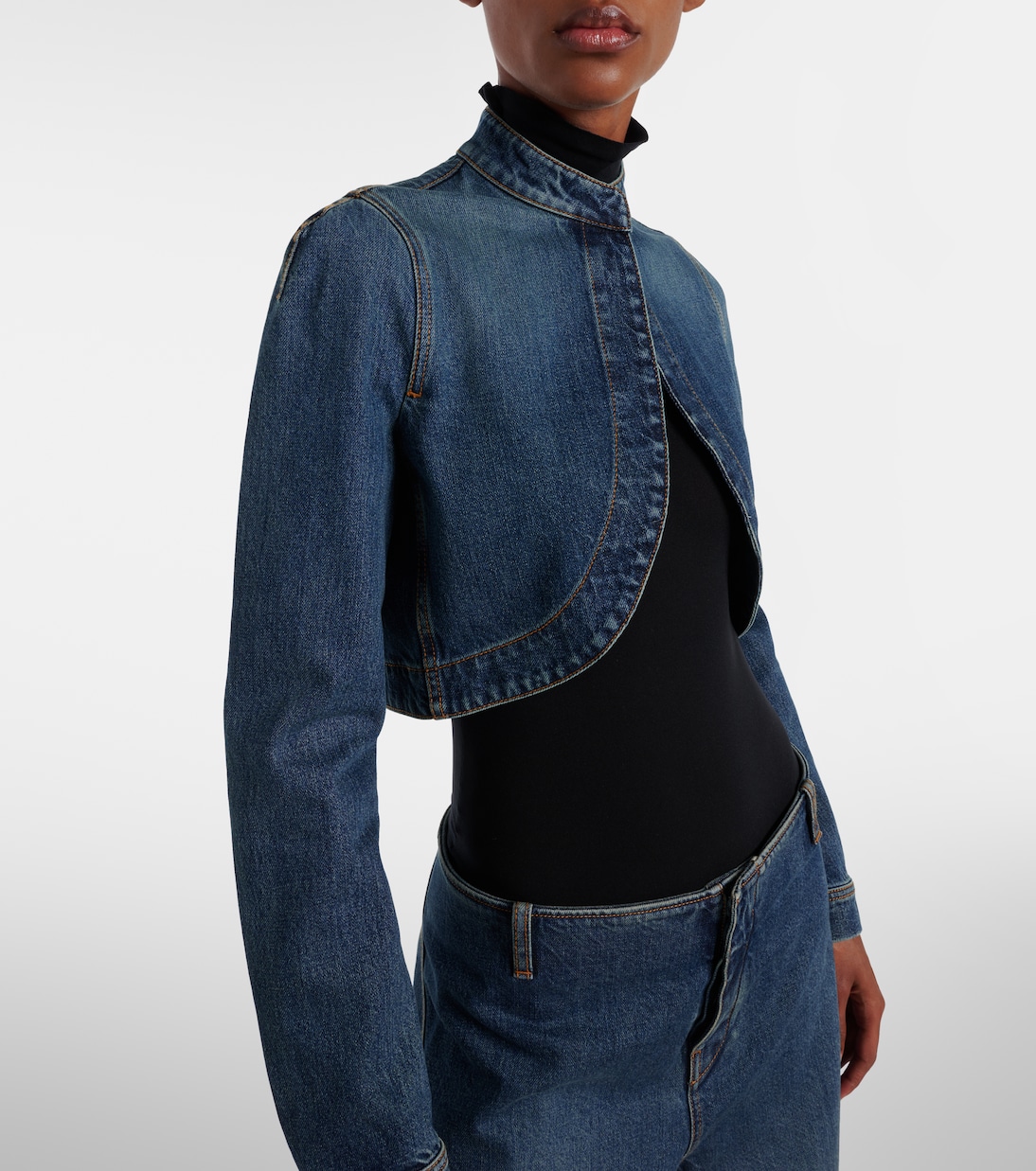Veste raccourcie en denim | Alaïa
