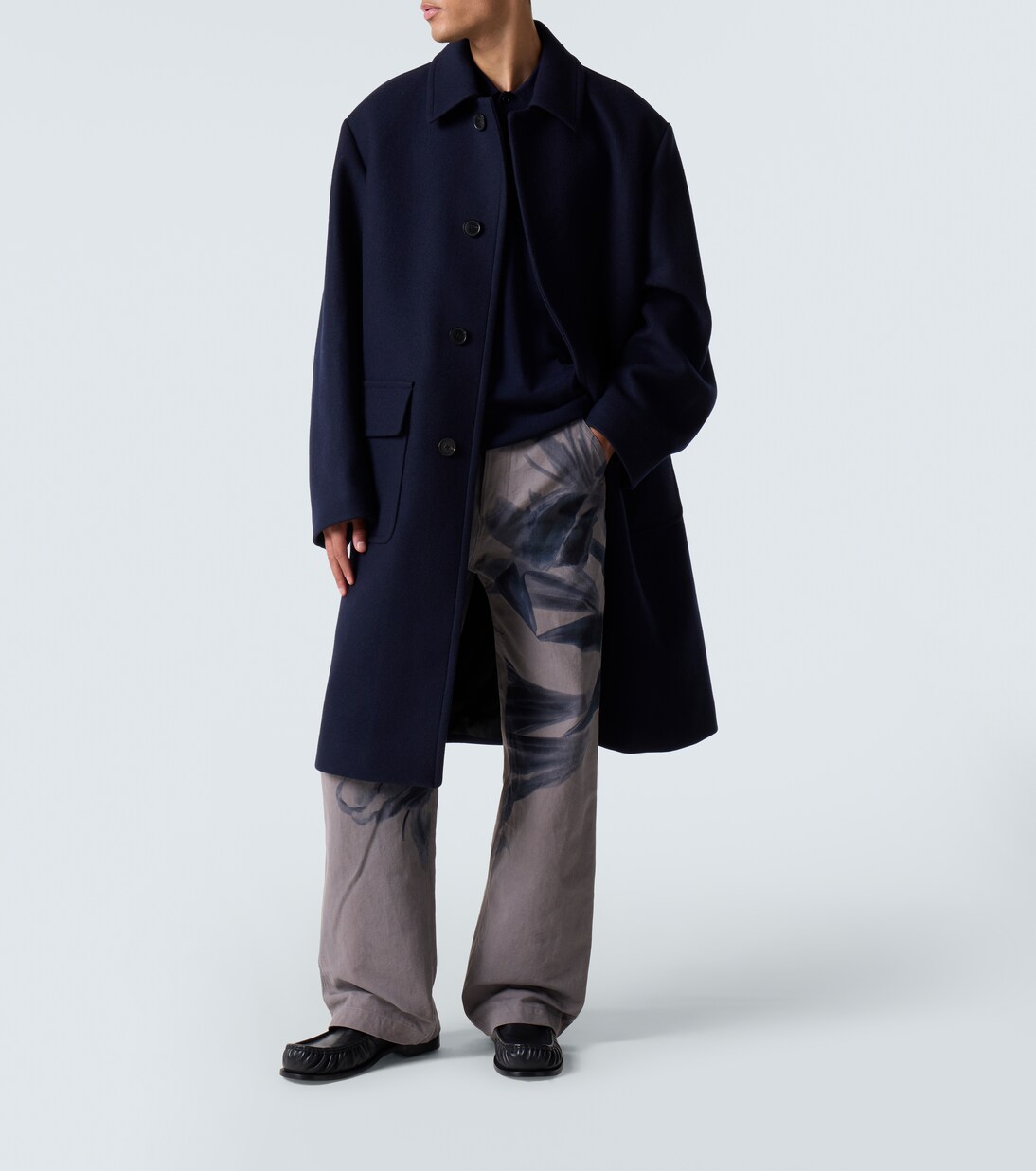Abrigo de sarga en mezcla de lana | Dries Van Noten