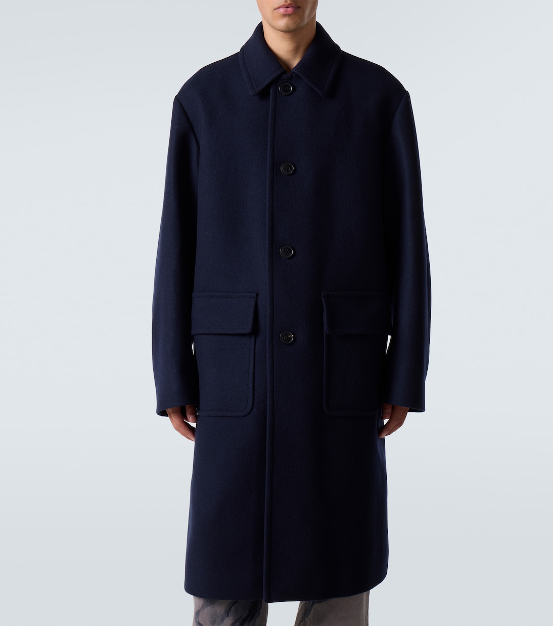 Abrigo de sarga en mezcla de lana | Dries Van Noten