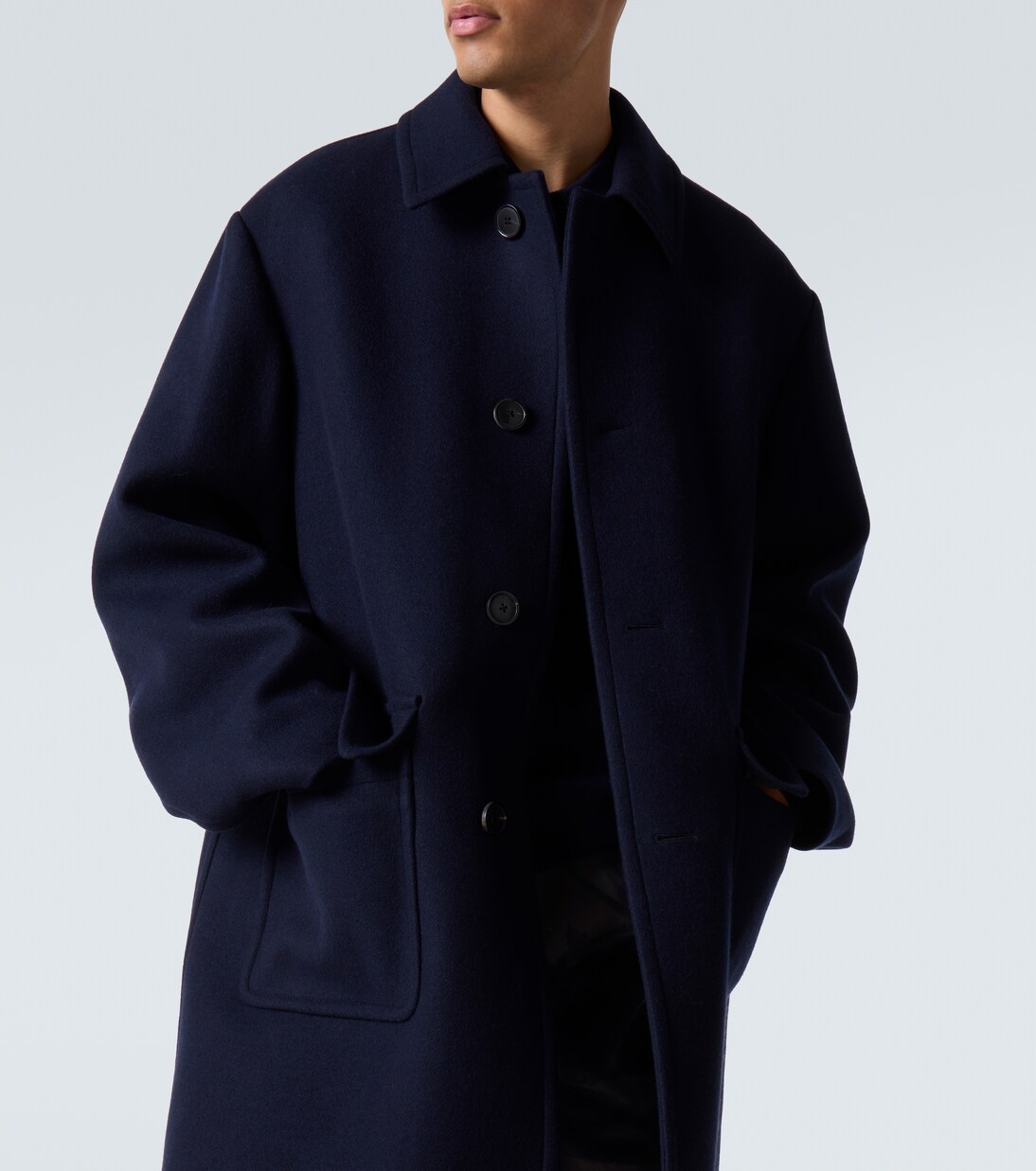 Abrigo de sarga en mezcla de lana | Dries Van Noten