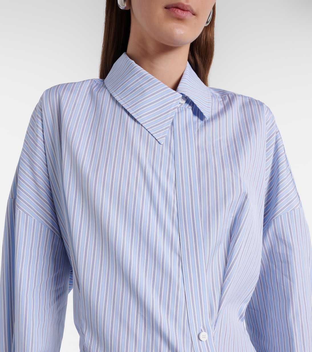 Vestido camisero de popelín de algodón a rayas | The Attico