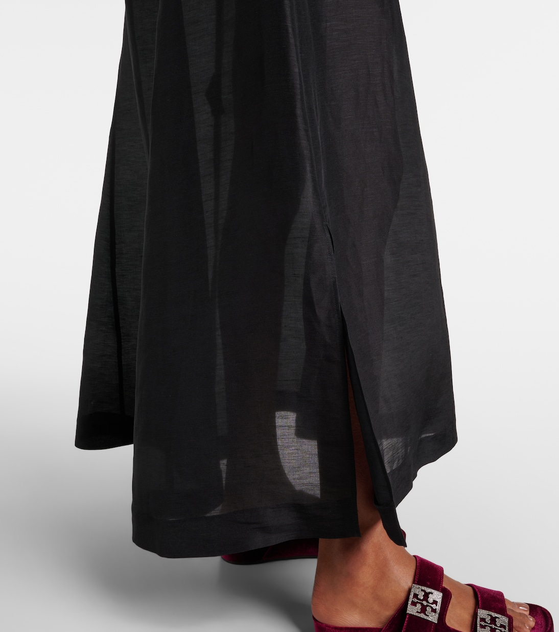 Pleated linen and silk kaftan | Tory Burch