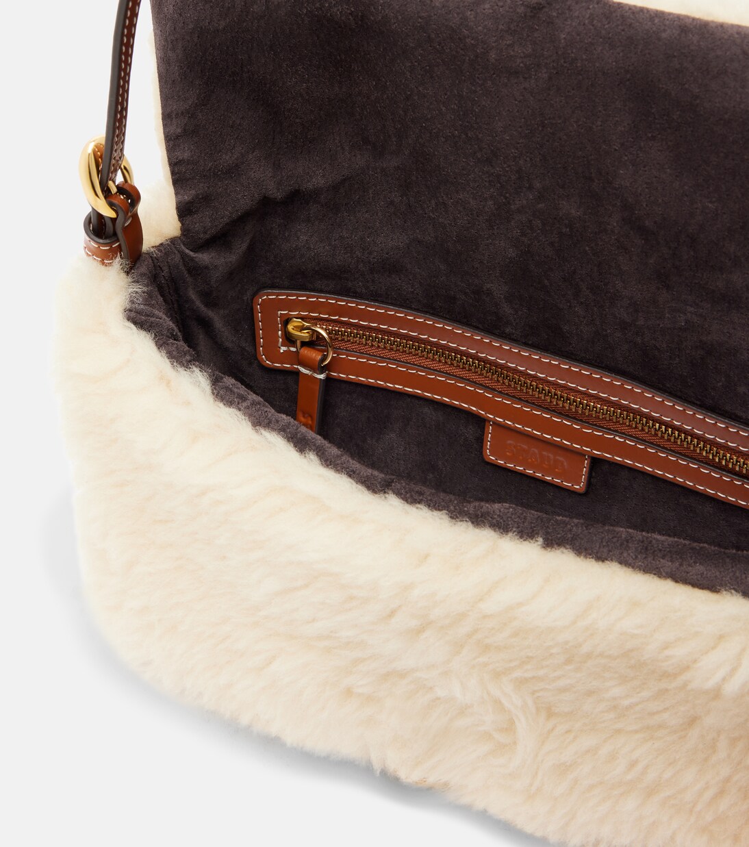 Harlow shearling shoulder bag | Staud