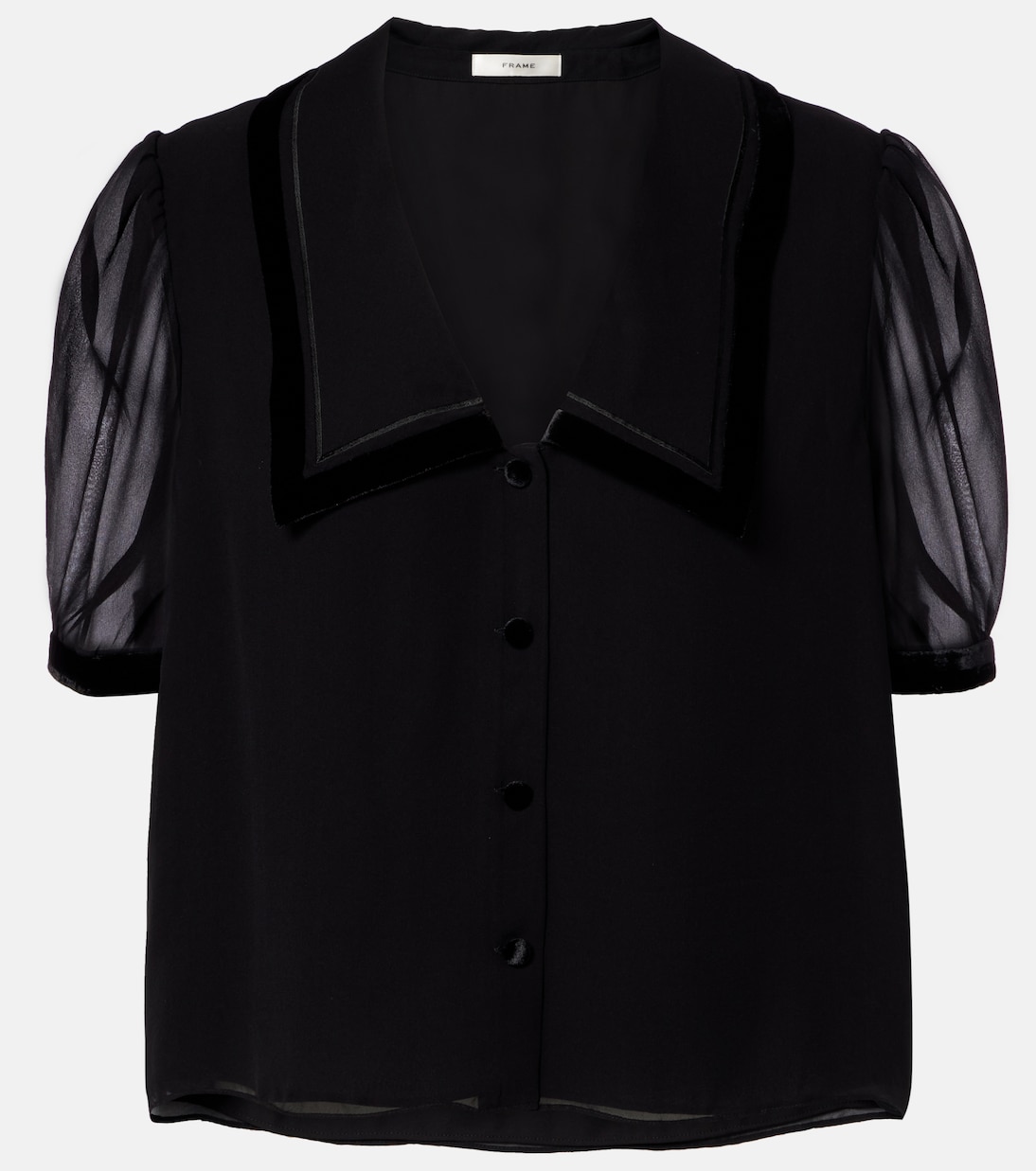 Blusa Sailor de seda con terciopelo  | Frame