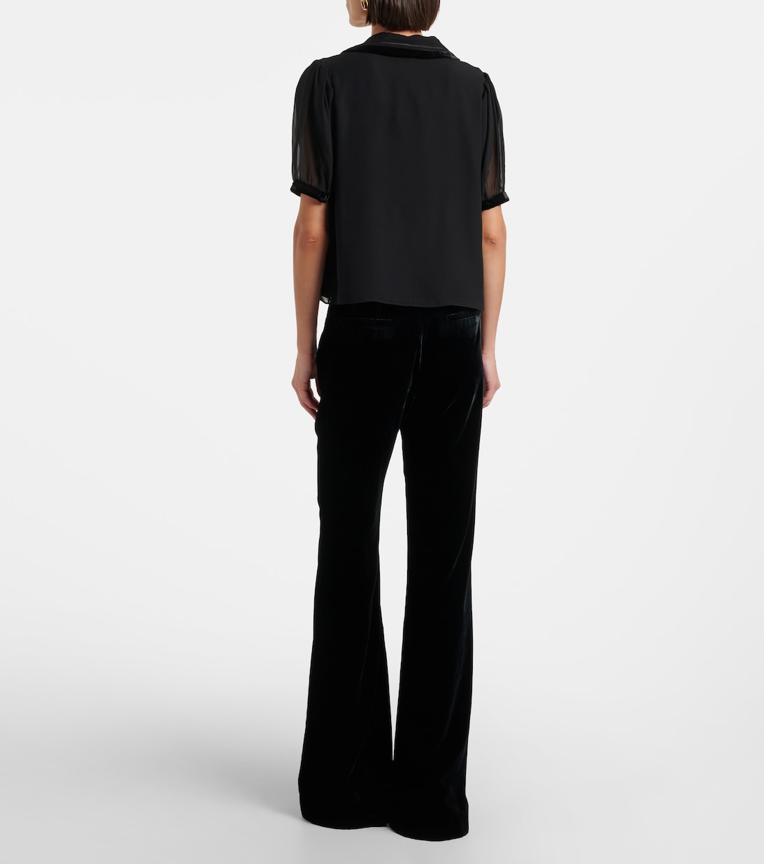 Blusa Sailor de seda con terciopelo  | Frame