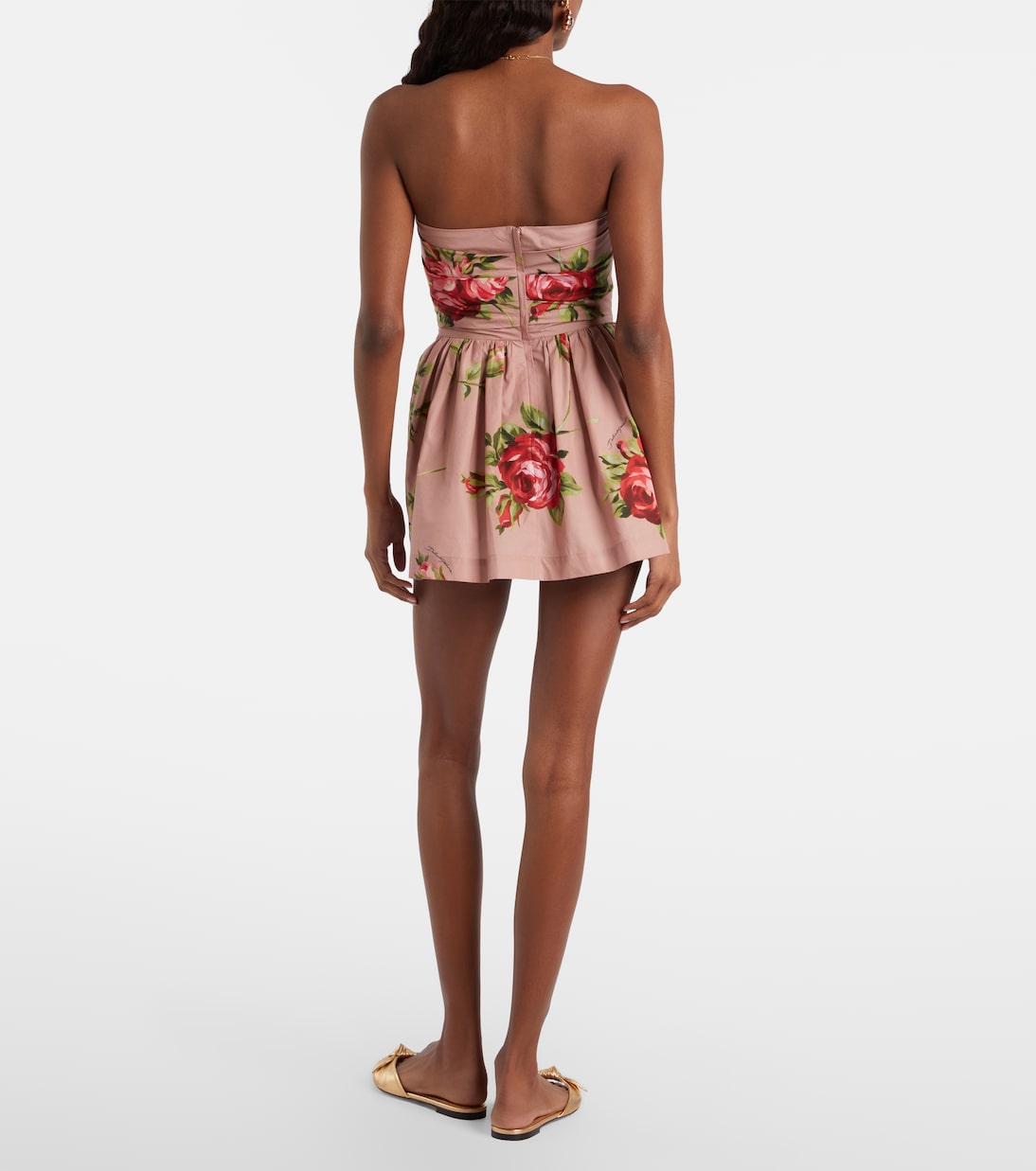 Floral strapless cotton minidress | Dolce&Gabbana