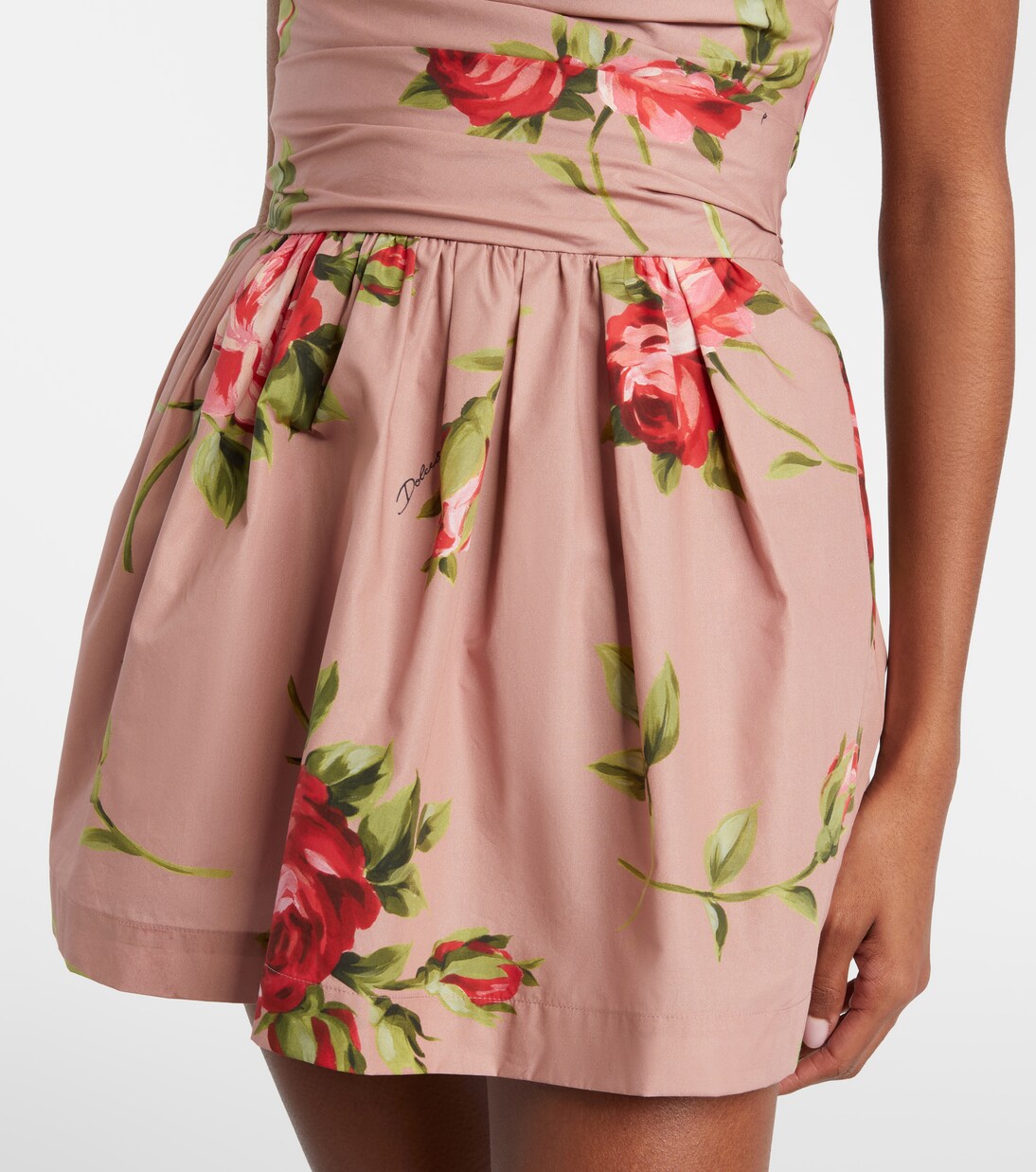 Floral strapless cotton minidress | Dolce&Gabbana