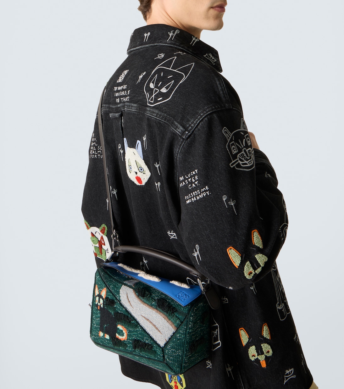 x Louis Wain Futurist Cat Puzzle tote bag | Loewe