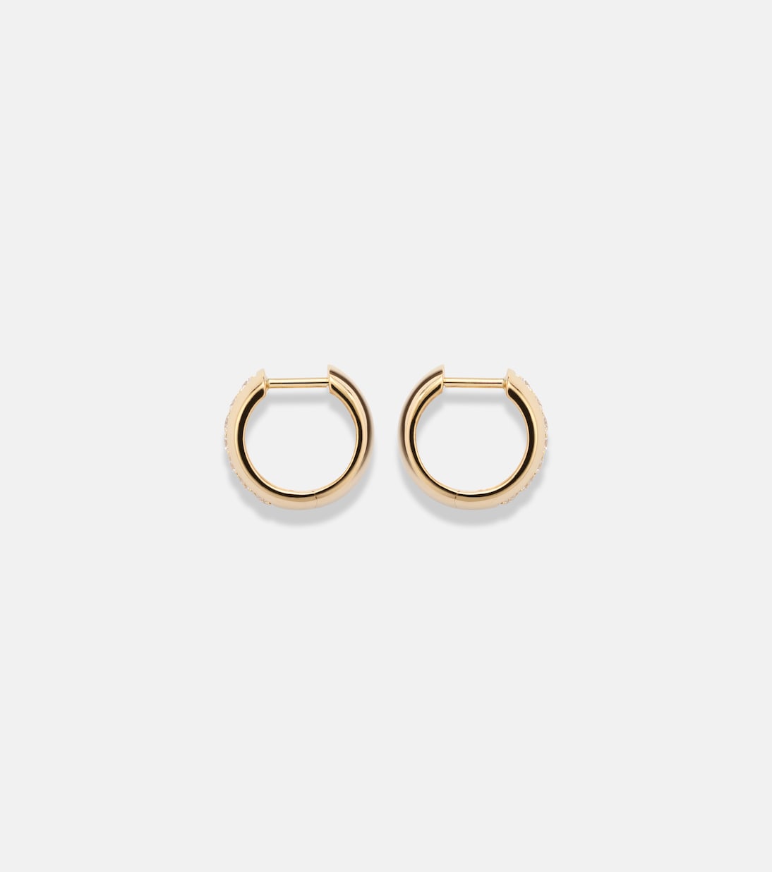 14kt gold huggie earrings with diamonds | Stone and Strand