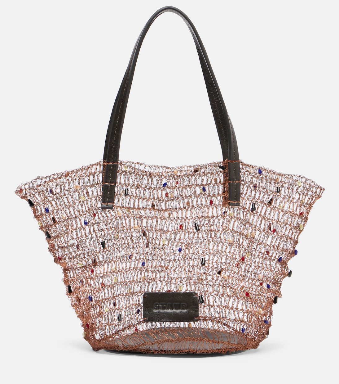 Jewel embellished top-handle bag | Staud