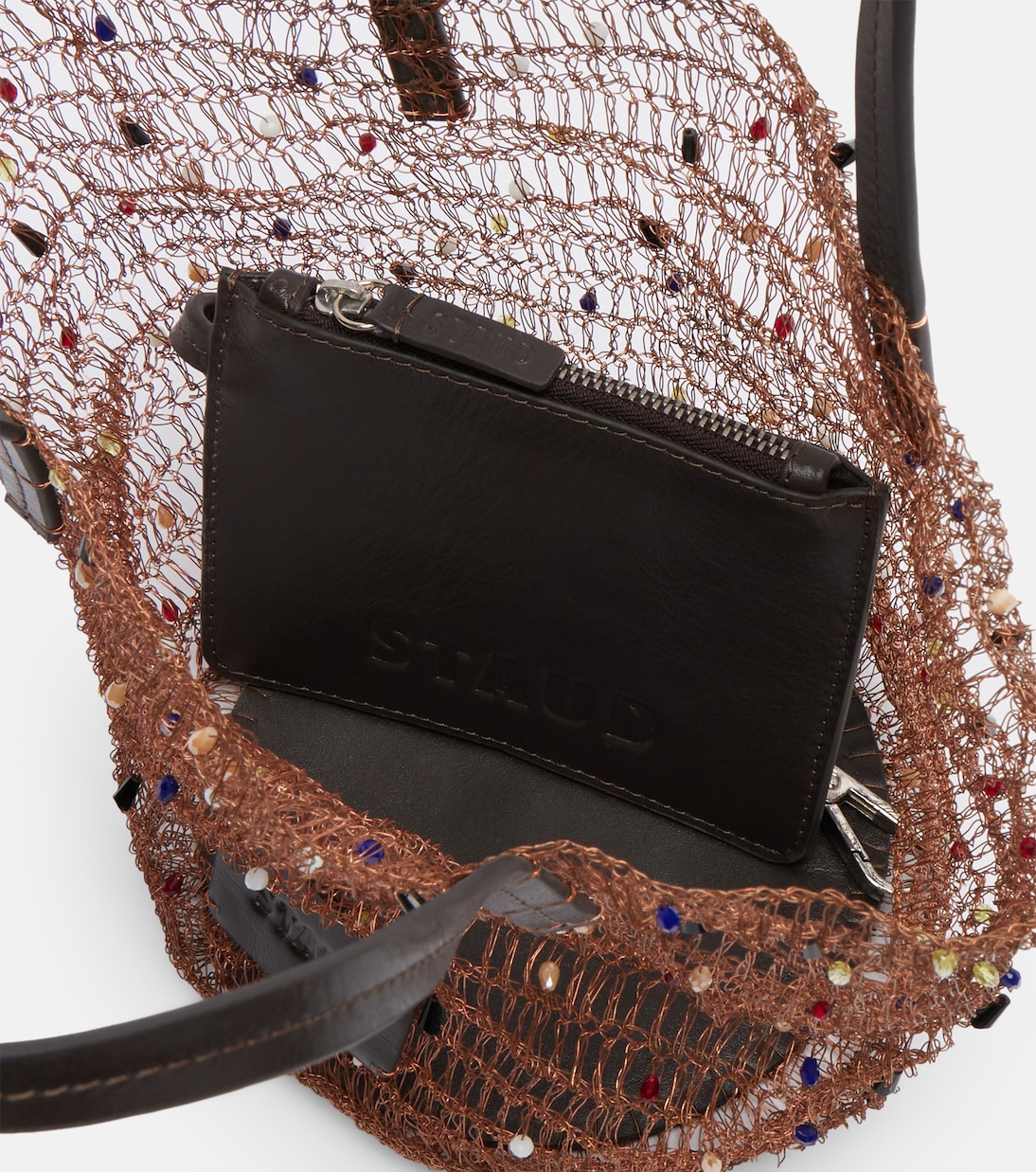 Jewel embellished top-handle bag | Staud