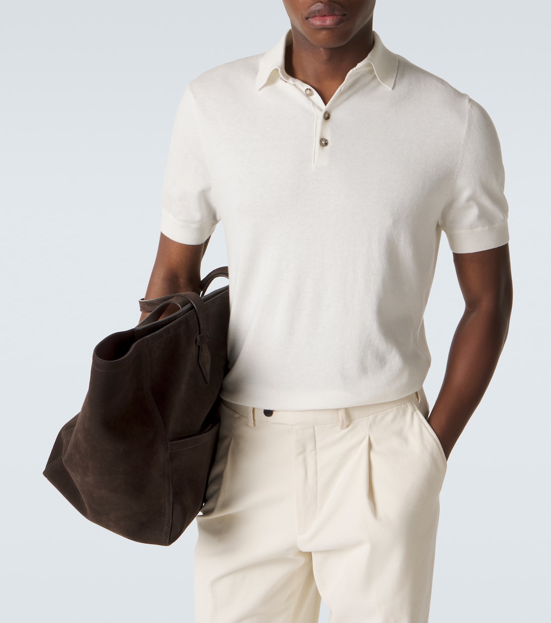 Polo en coton, soie et cachemire | Allude