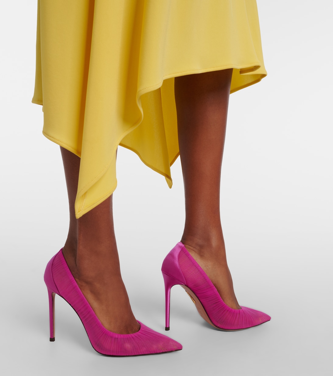 Voile 105 satin-trimmed tulle pumps | Aquazzura