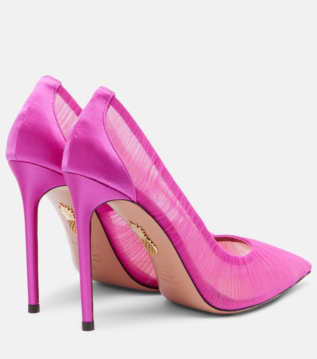 Voile 105 satin-trimmed tulle pumps | Aquazzura
