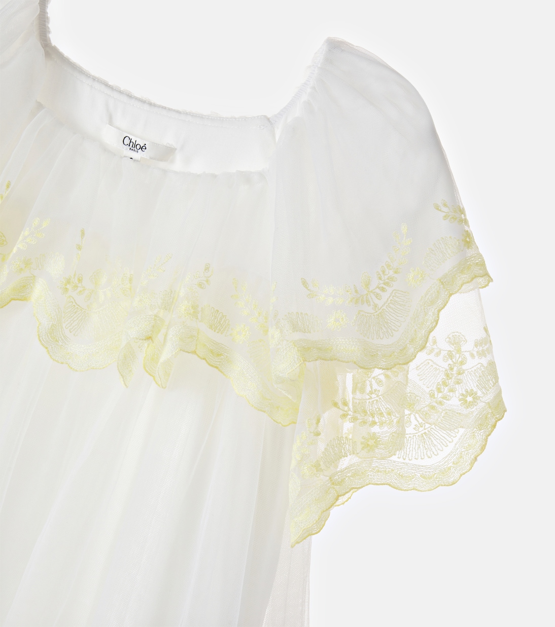 Embroidered tulle dress | Chloé Kids