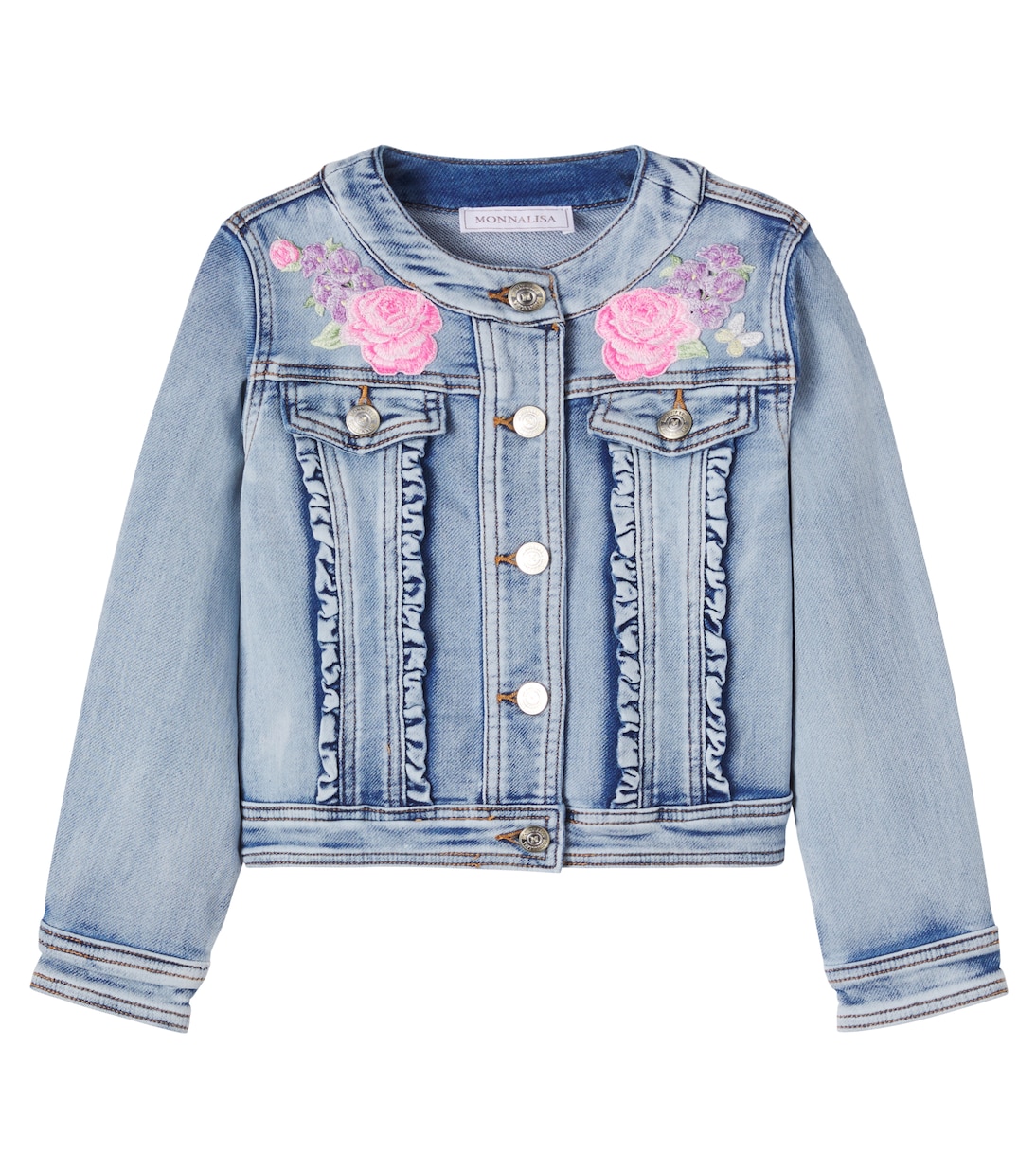 Bestickte Jeansjacke | Monnalisa