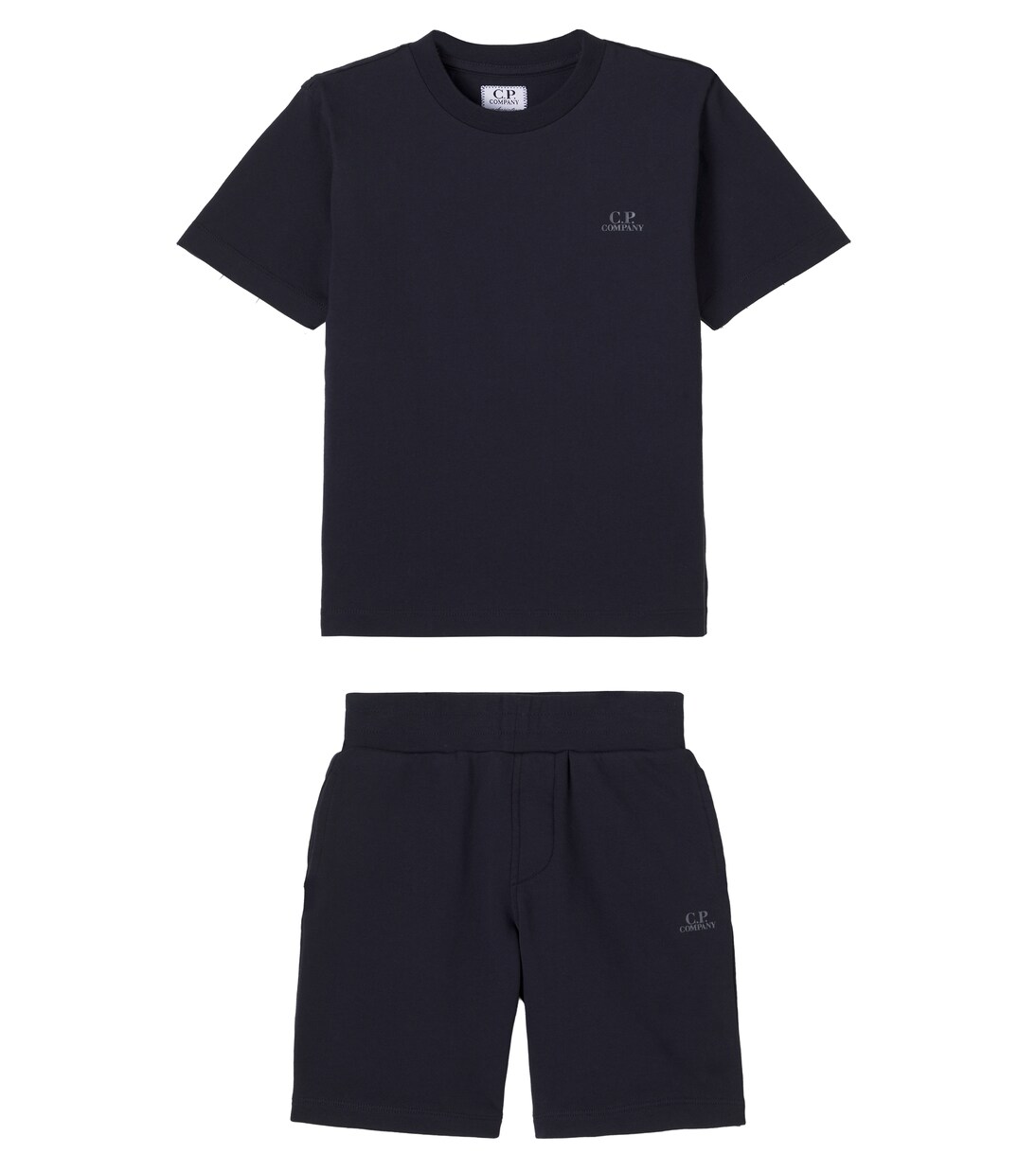 Logo cotton jersey T-shirt and shorts set | C.P. Company Kids