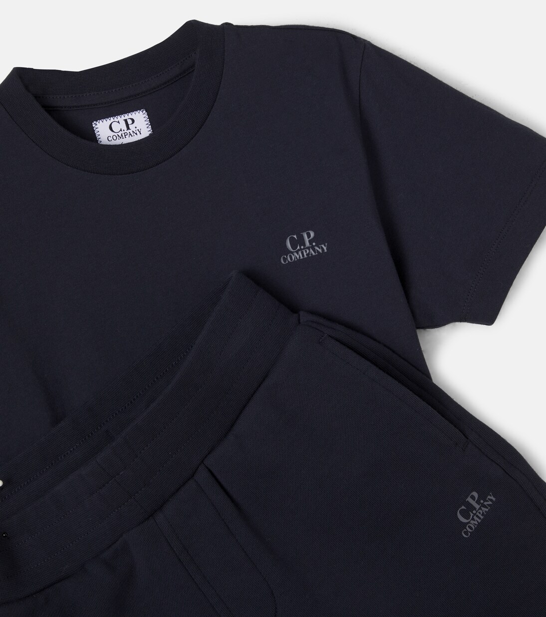 Logo cotton jersey T-shirt and shorts set | C.P. Company Kids