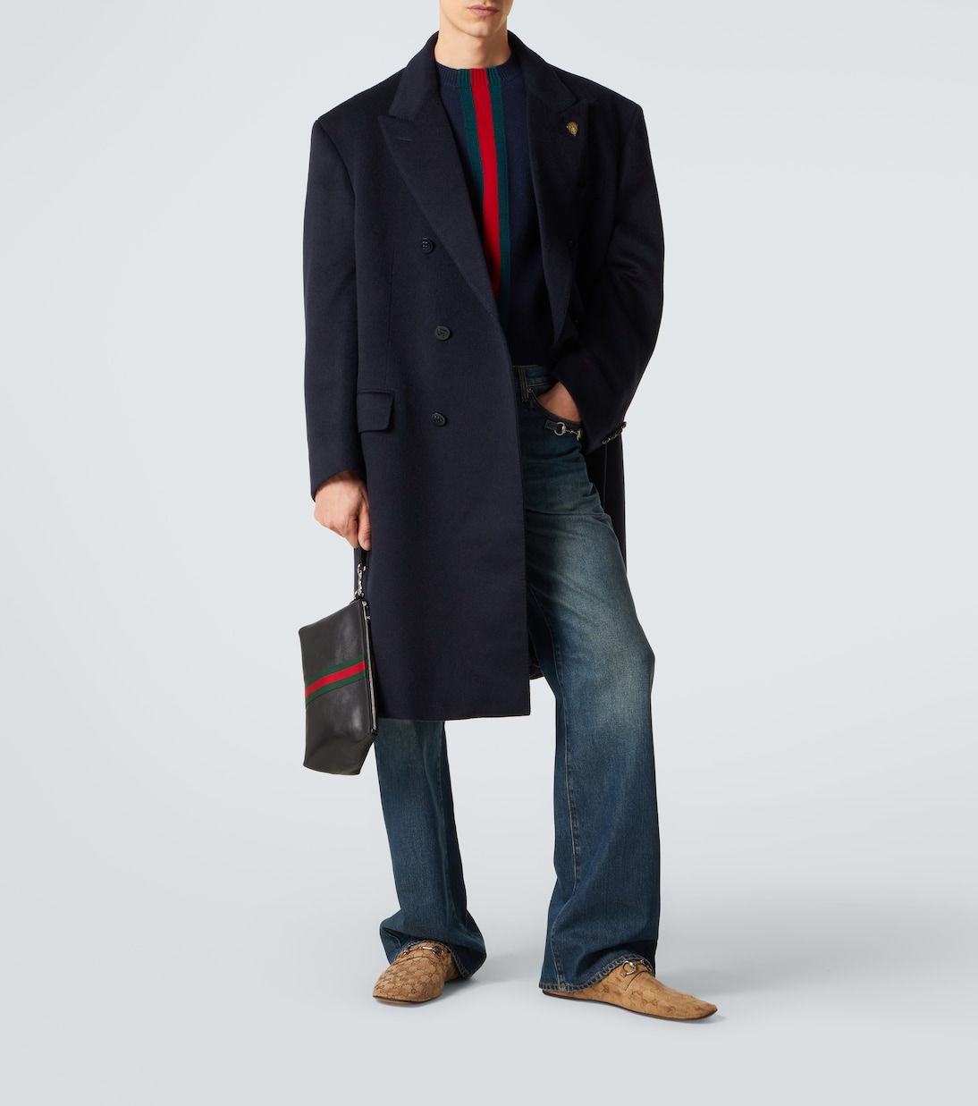 Pochette Web Trademark en cuir | Gucci