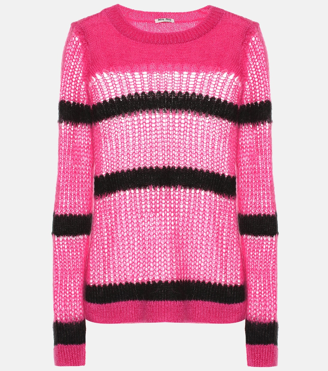 Pullover a righe in mohair | Miu Miu