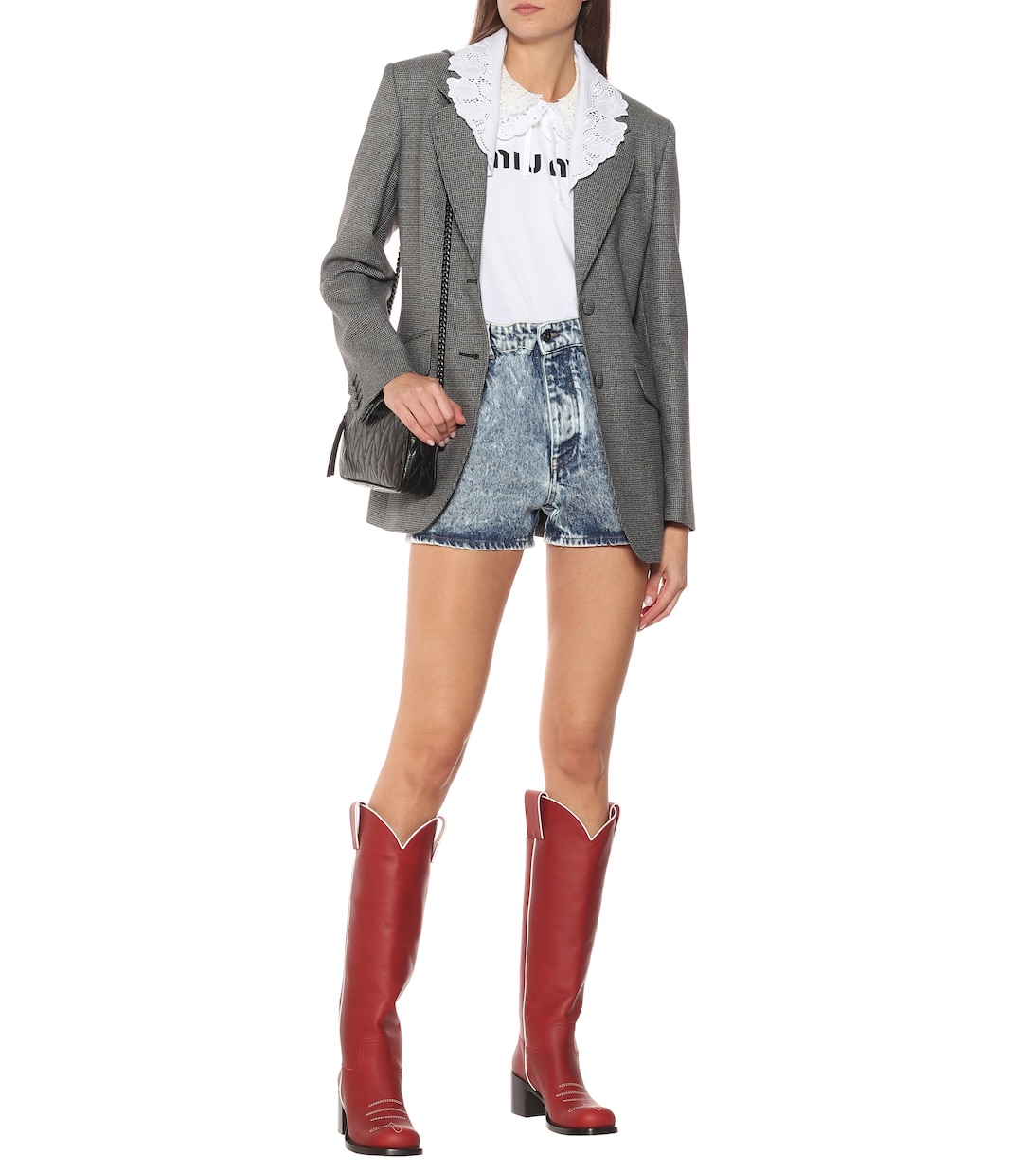 Leather knee-high boots | Miu Miu