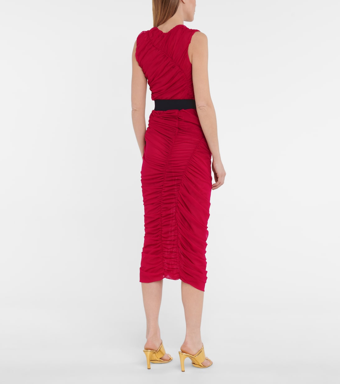 Ruched mesh midi skirt | Dries Van Noten