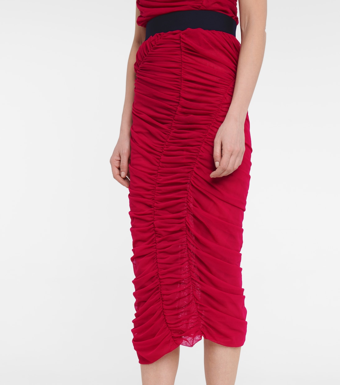 Ruched mesh midi skirt | Dries Van Noten