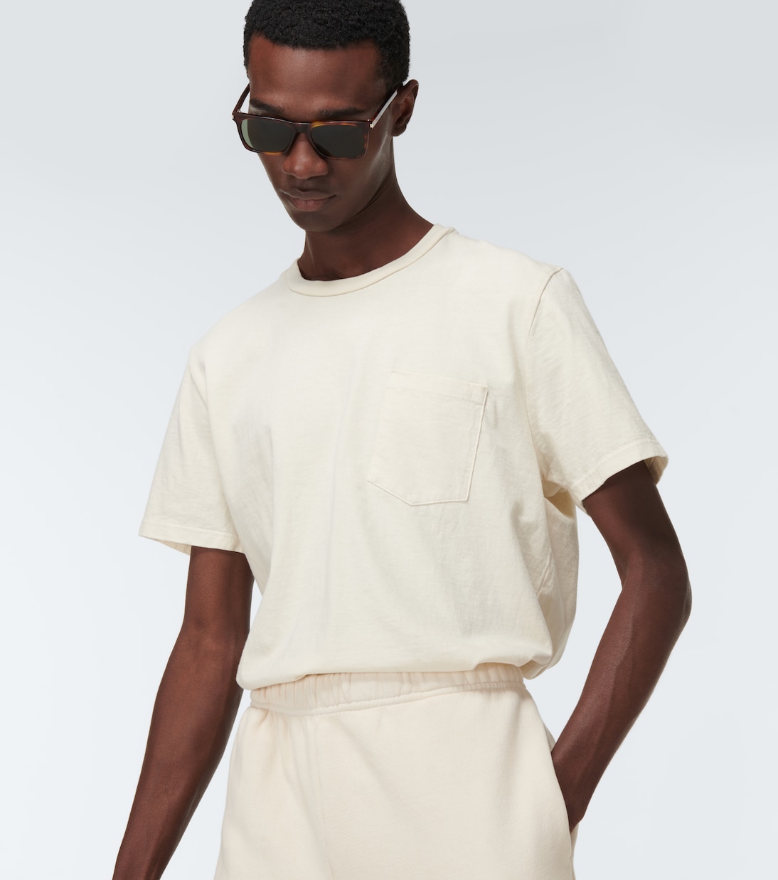 T-shirt classica in cotone con tasca | Les Tien