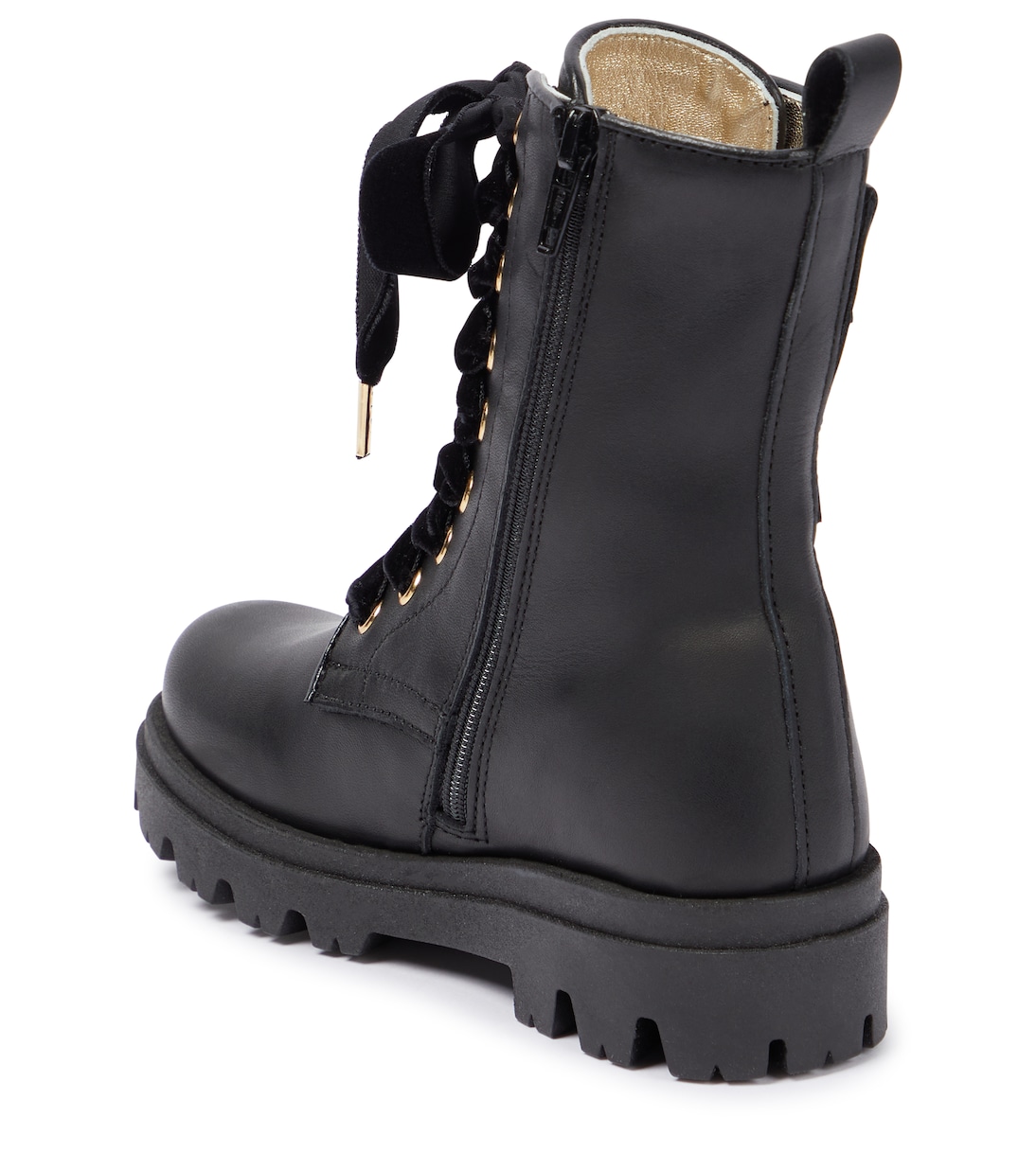 Verzierte Schnürstiefel aus Leder | Monnalisa
