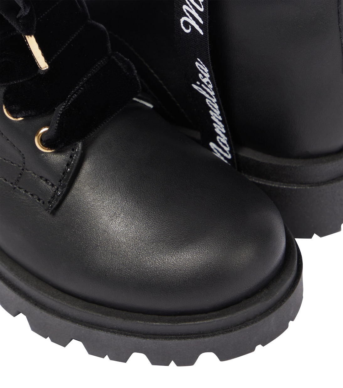 Verzierte Schnürstiefel aus Leder | Monnalisa
