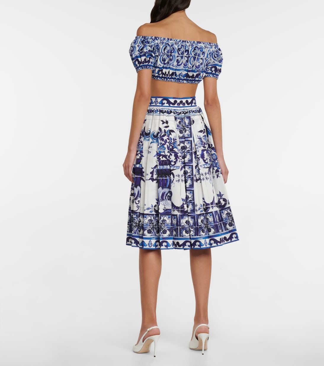 Printed cotton crop top | Dolce&Gabbana