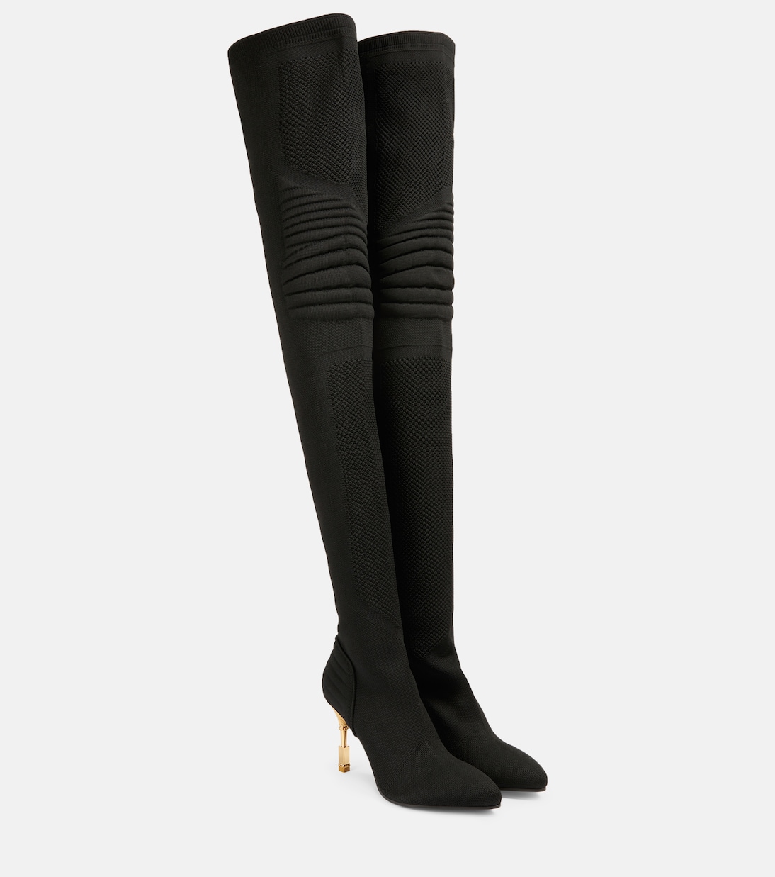 Moneta knit over-the-knee boots | Balmain