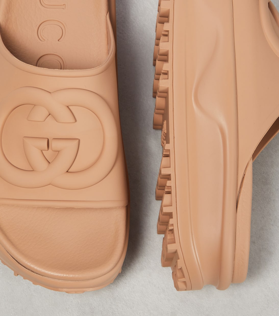 GG rubber platform slides in beige Gucci Mytheresa