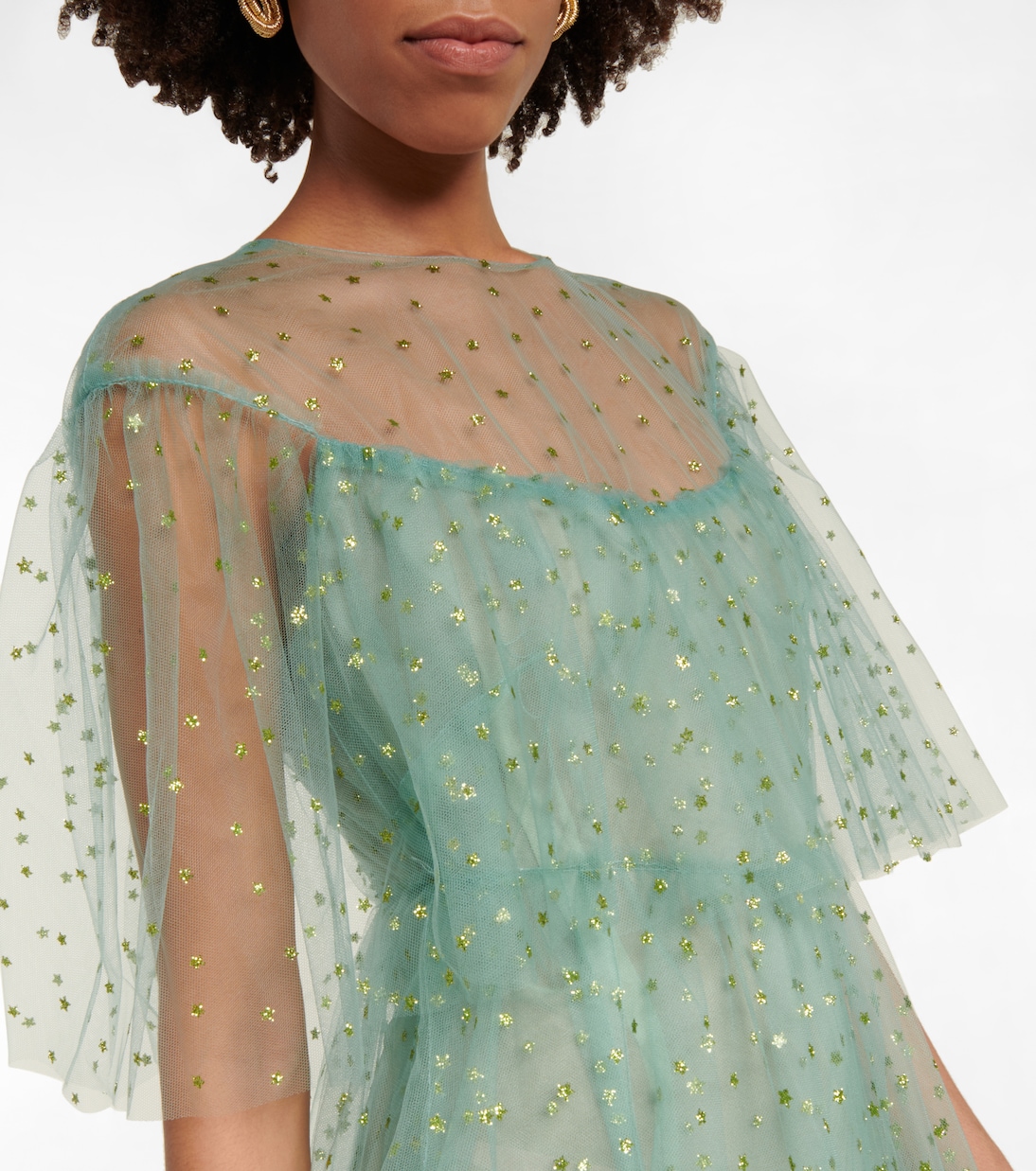 Vestido midi de tul adornado | Monique Lhuillier