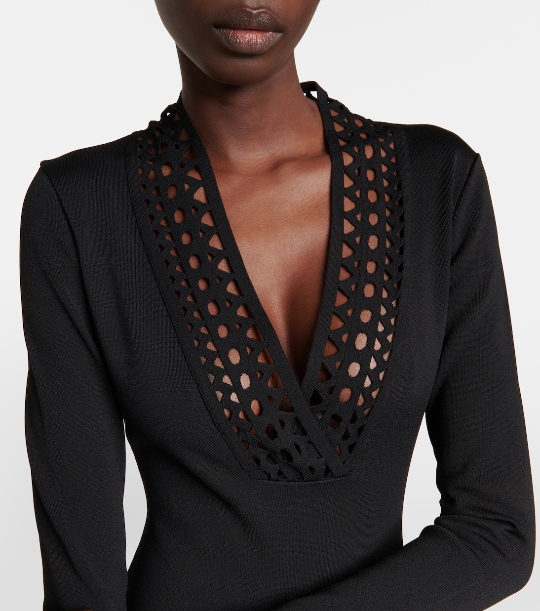 Bodysuit con Scollatura a V e Tagli Alla Alaïa per Giovani Stilisti