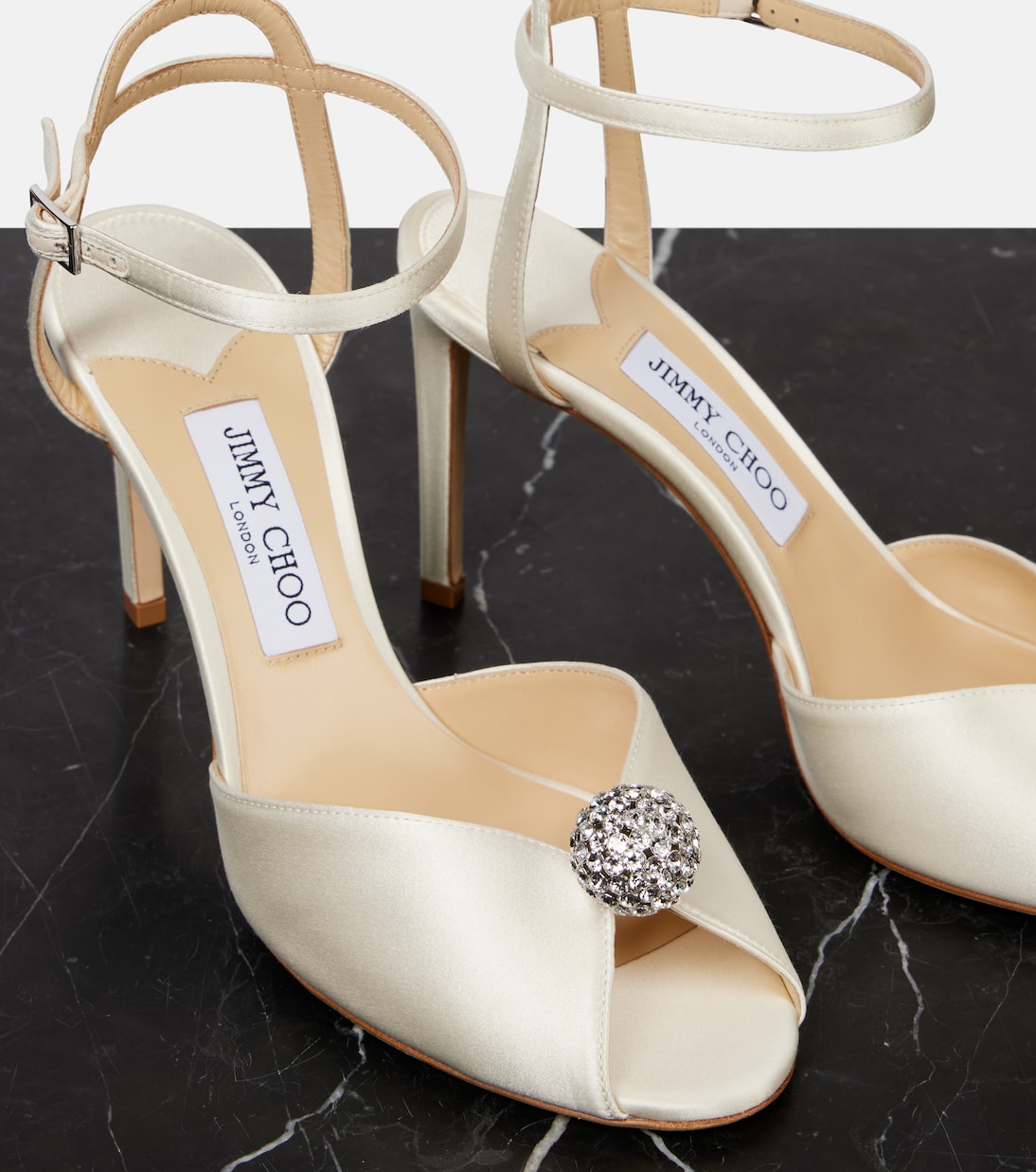 Sandales Sacora 85 en satin à ornements | Jimmy Choo