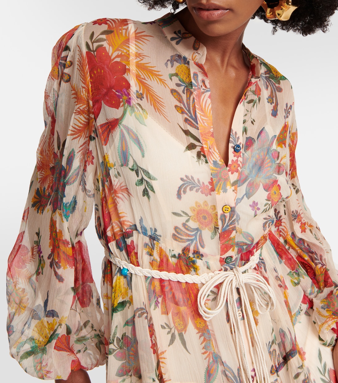 Vestido largo Ginger de seda floral | Zimmermann