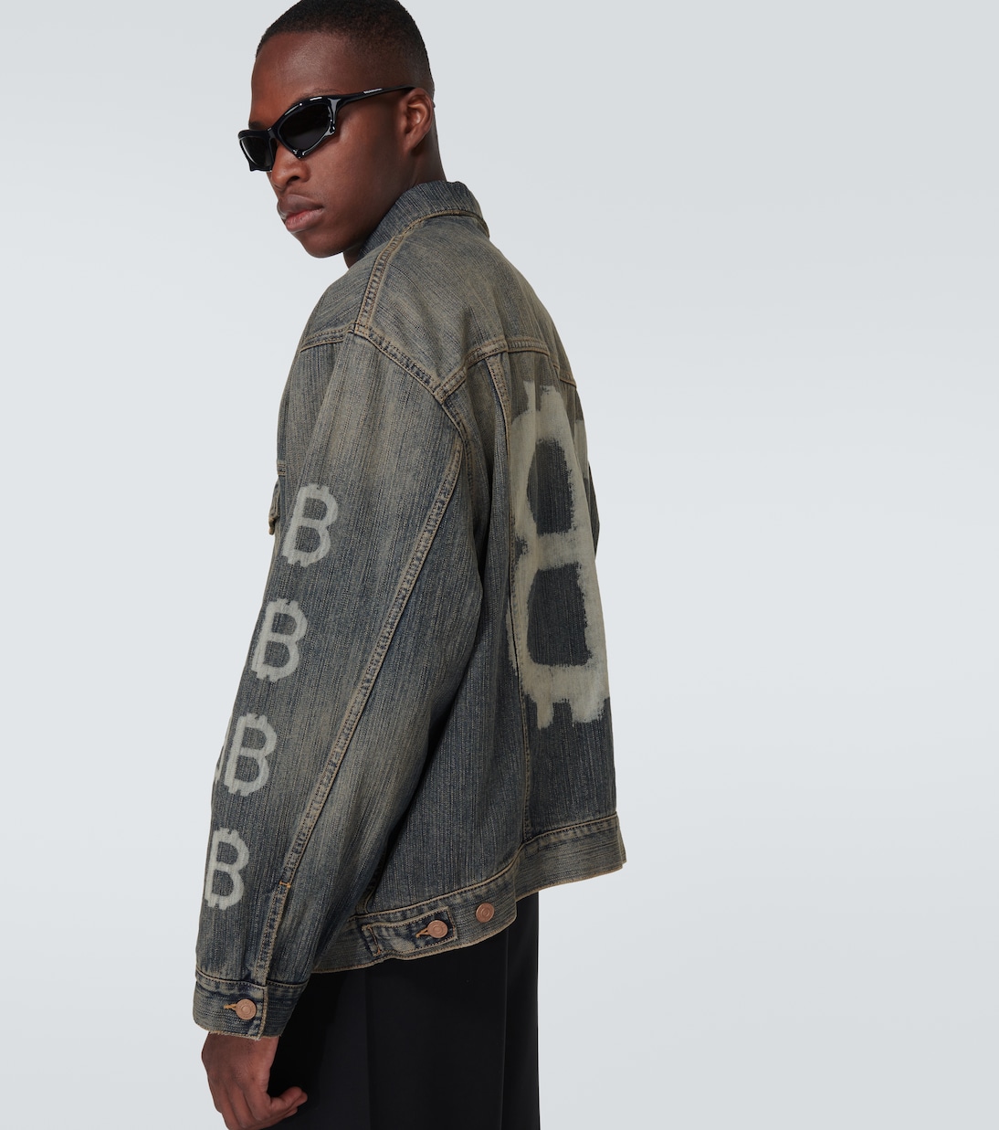 Crypto printed denim jacket | Balenciaga