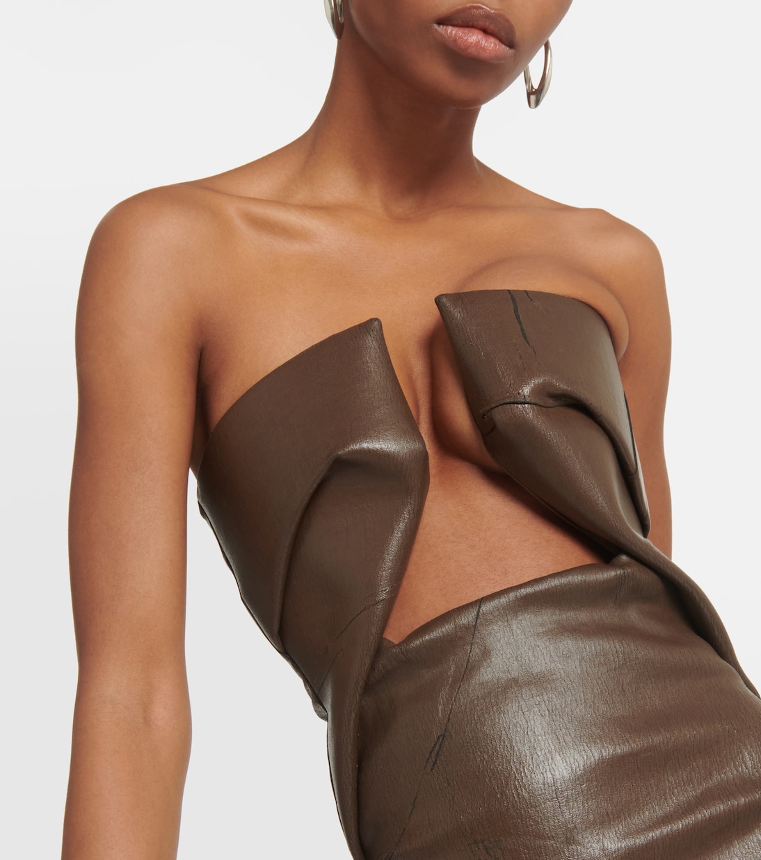 Strapless coated denim gown | Rick Owens