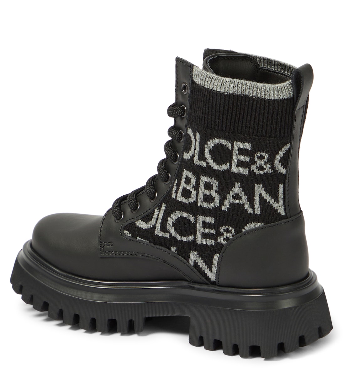 Anfibi in pelle con logo | Dolce&Gabbana Kids