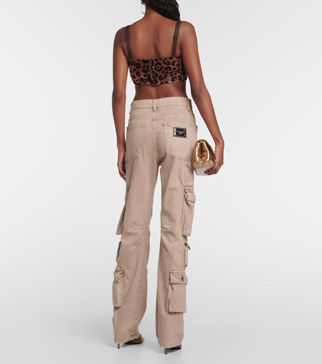 Pantaloni cargo in cotone a vita alta | Dolce&Gabbana