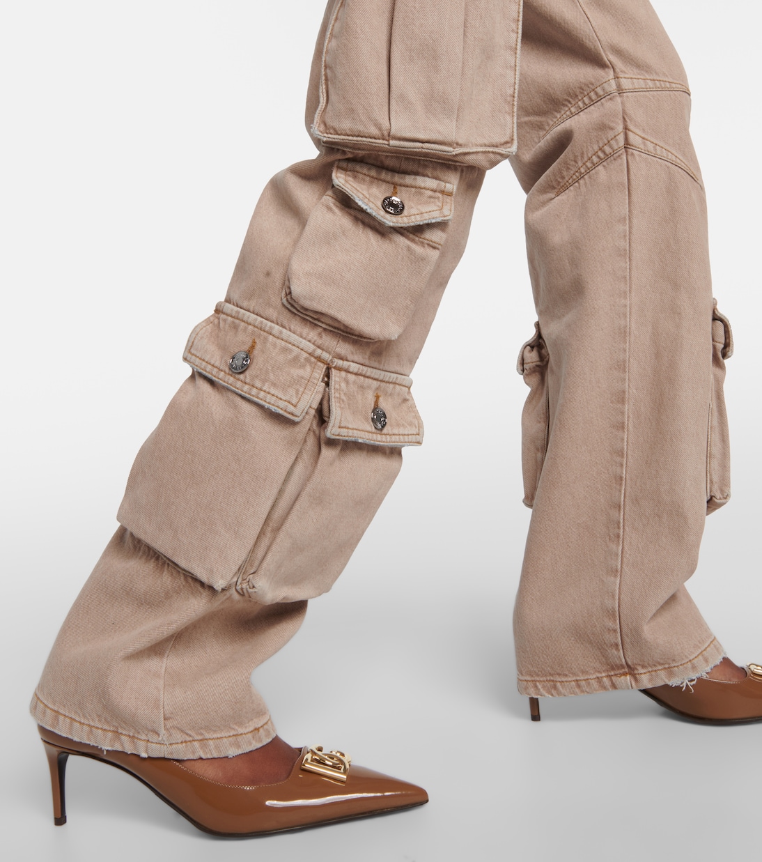 Pantaloni cargo in cotone a vita alta | Dolce&Gabbana