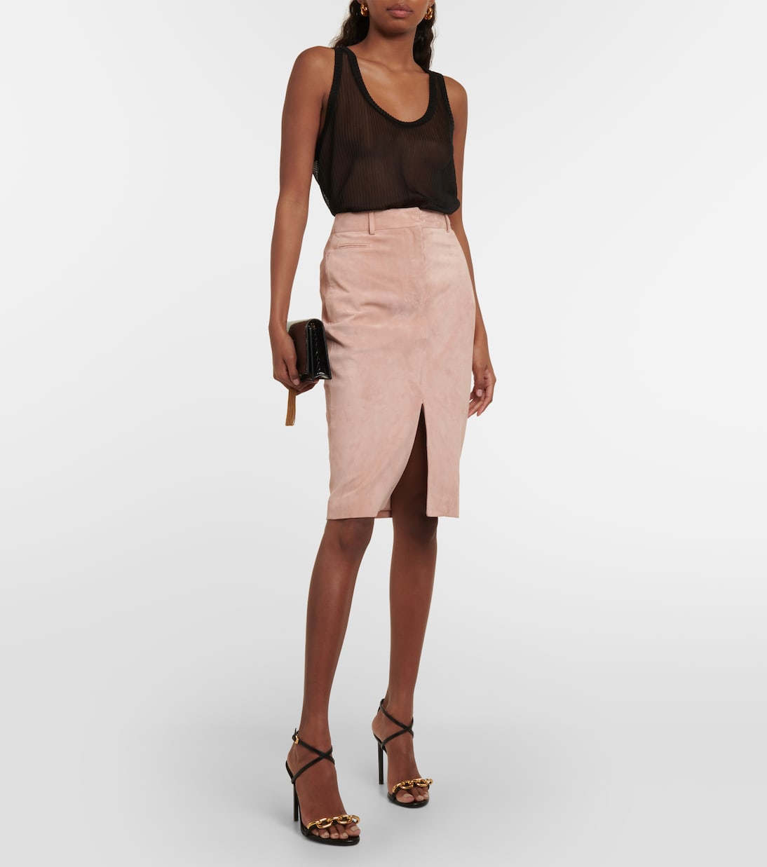 High-rise suede pencil skirt  | Tom Ford