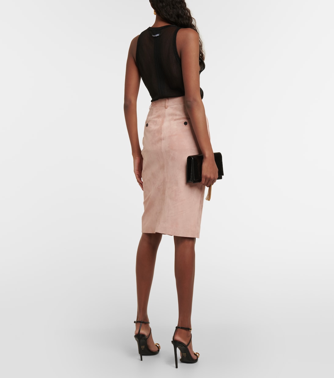High-rise suede pencil skirt  | Tom Ford
