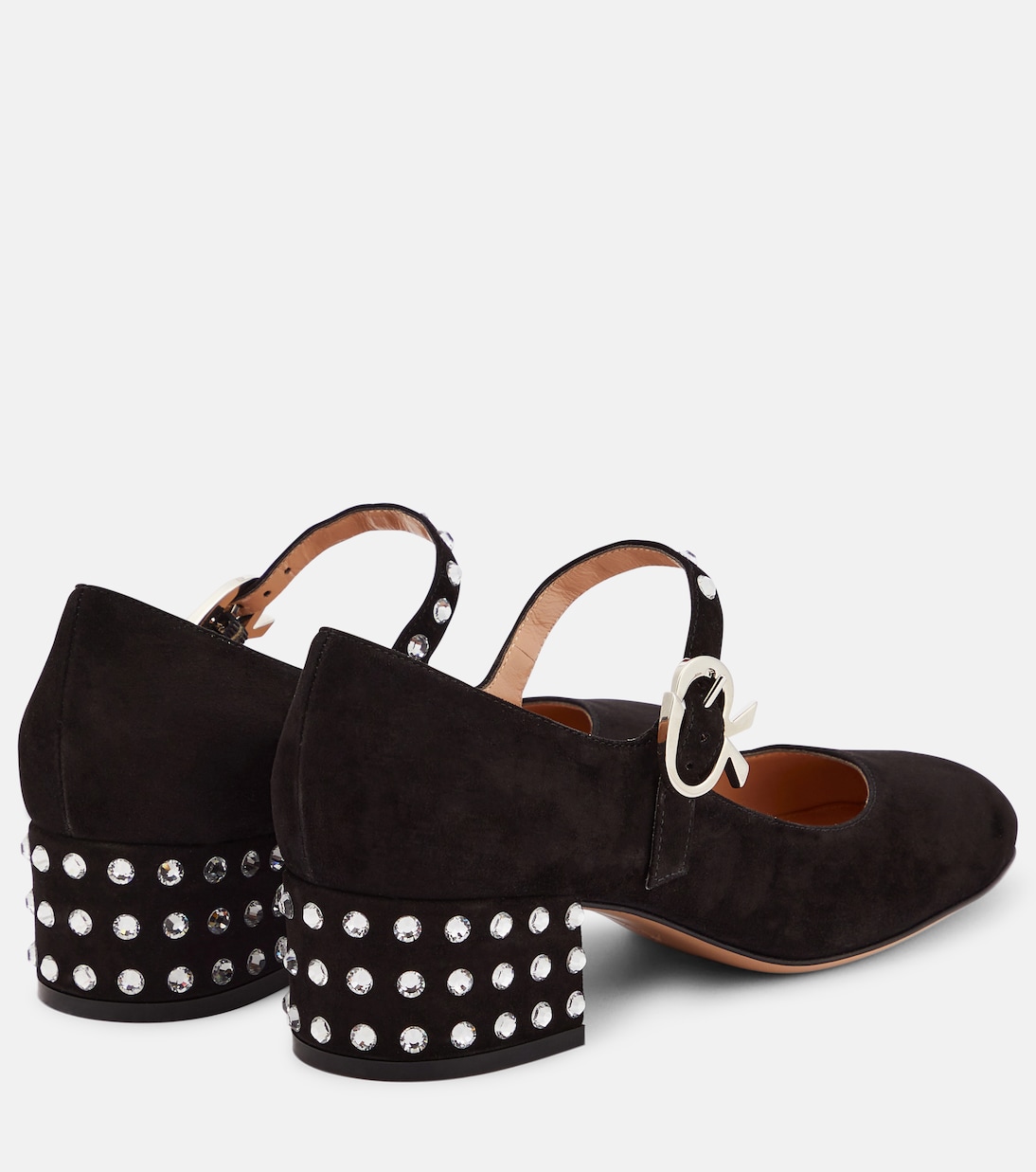 Escarpins Crystal Mary Ribbon 45 en daim | Gianvito Rossi