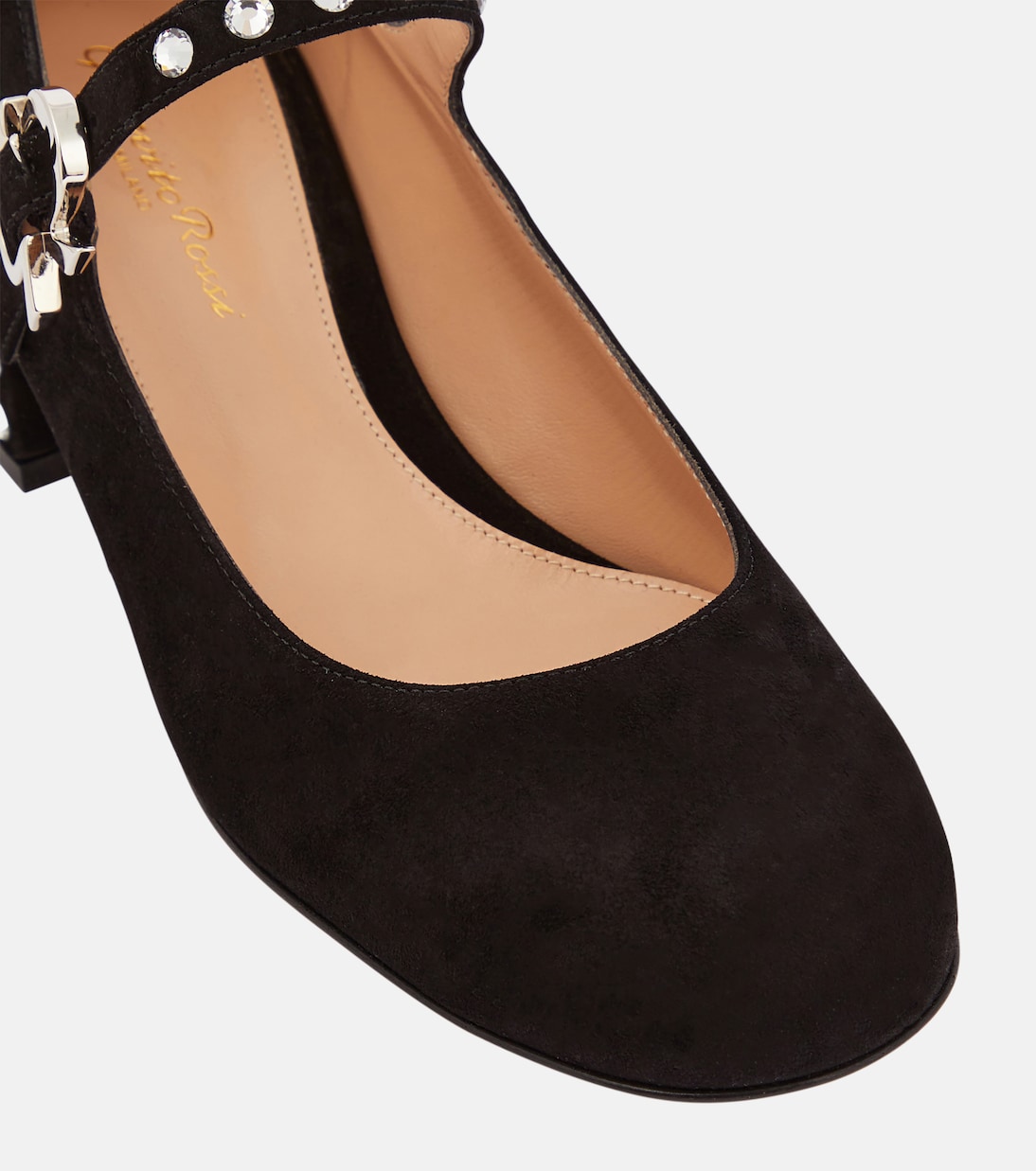 Escarpins Crystal Mary Ribbon 45 en daim | Gianvito Rossi